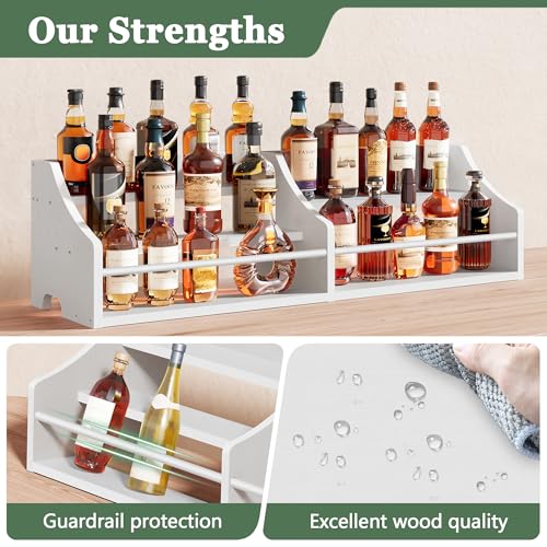 FAVOOSTY 5 Tier Countertop Liquor Bottle Display Shelf Organizer, White - color: White