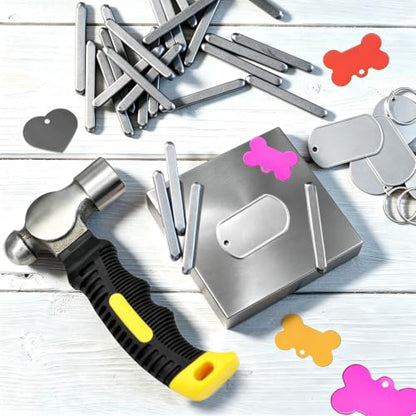 Steel Bench Block and Metal Stamping Hammer Kit, Metal Bench Block, Jewelry Stamping Hammer, Jewelry Metal Stamping Tools for Jewelry Making & Metal Stamping - color: Square