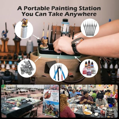 V1 2.0 Portable Modular Painting Station for Miniature Painting - color: Blue Black