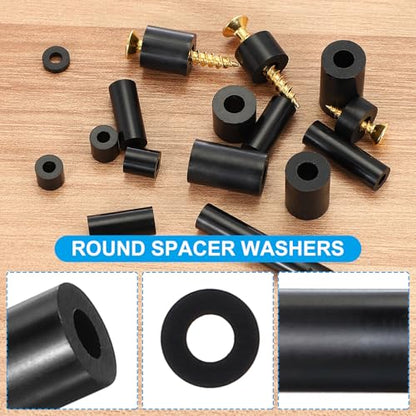 PATIKIL 50Pcs M8 ABS Spacers 5/16" ID x 9/16" OD x 1" L Plastic Round Spacer Washers Black Standoff Nut Unthreaded for M8 or 5/16 inch Screws Bolts Electrical Outlet - size: 5/16" ID x 9/16" OD x 1" L