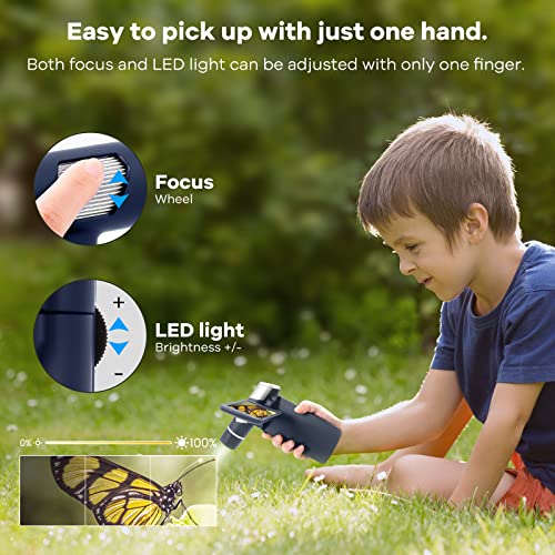 Andonstar AD203S HDMI Digital Microscope with Metal Stand - color: Navy(HDMI)+Pro Bracket, Slides