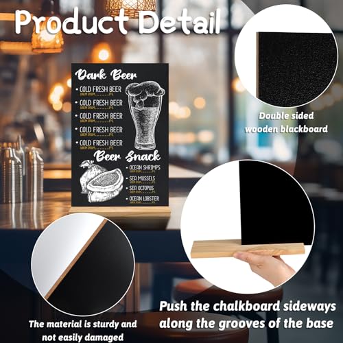 NEBURORA 3 Pack 8 x 12 Inches Tabletop Small Chalkboard Sign with Wood Base Reusable Double-Sided Message Boards Menu Chalkboard Stand for Kitchen Wedding Coffee Shop bar Restaurant - size: 8"W x 12"H (Pack of 3)