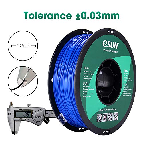 eSUN PLA PRO (PLA+) 3D Printer Filament, Dimensional Accuracy +/- 0.03mm, 1kg Spool, 1.75mm, Blue - color: Blue