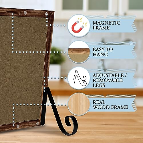 11"x13" Tabletop Chalkboard Sign with Stand - Rustic Brown - color: Rustic Brown, size: 11"W x 13"H