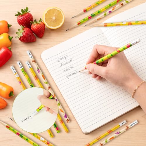 Xqumoi 60Pcs Vegetable Pencil with Erasers for Student Back to School Gift - style: Vegetable
