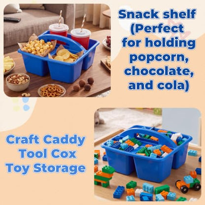 Kathfly 4 Pack Classroom Caddy Organizer with Handle Bulk, Blue - color: Blue
