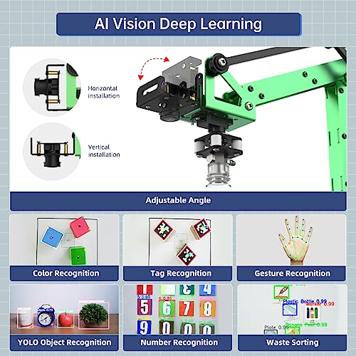 HIWONDER JetMax Jetson Nano AI Robot Arm ROS Open Source Vision Recognition Program Robot with Detailed tutorials and Source Codes - size: JetMax Development