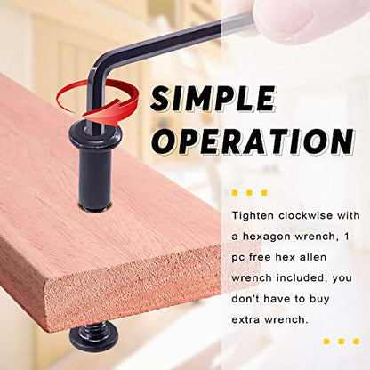 Swpeet 120Pcs M6x40mm/50mm/60mm/70mm/80mm Carbon Steel Black Hex Drive Socket Cap Bolts Barrel Nuts Kit with 1Pcs Hex Key, Screw Post Fit for Furniture Countsunk Belt Buckle Leather Binding Bolts - size: M6x40mm/M6x50mm/M6x60mm/M6x70mm/M6x80mm