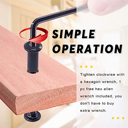Swpeet 120Pcs M6x16mm/20mm/25mm/30mm/35mm Carbon Steel Black Hex Drive Socket Cap Bolts Barrel Nuts Kit with 1Pcs Allen Wrench, Screw Post Fit for Furniture Countsunk Belt Buckle Leather Binding Bolts - size: M6x16mm/M6x20mm/M6x25mm/M6x30mm/M6x35mm
