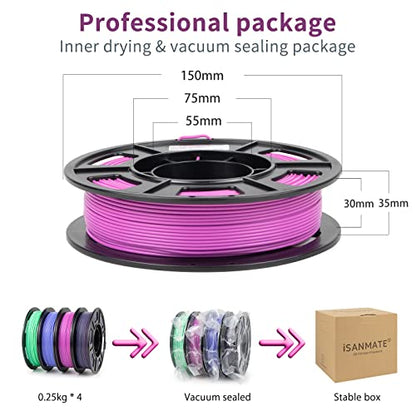 iSANMATE PLA+ 3D Printer Filament, Pla Filament 1.75mm Bundle Gradient Multicolors Filament, Color Change Rainbow Filament, 3D Printing Filament 250X4 - color: A- Gradient Rainbow Bundle