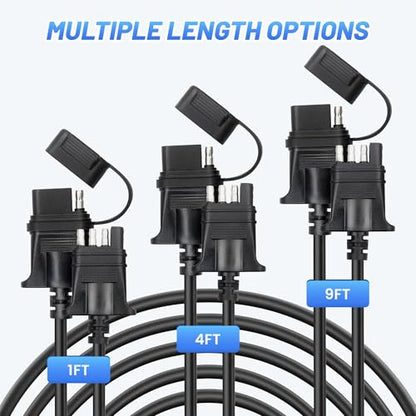 MECMO 4-Pin Flat Trailer Extension Cable 12 Inch, Heavy Duty 18AWG Copper 4 Way Wiring Connector Harness, Vehicle-Side and Trailer-Side 4 Prong Light Plug Hitch Wire Extension 1ft - size: 1ft (12 inch)