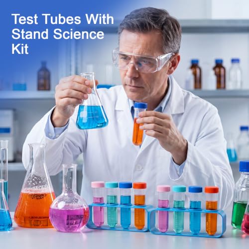 TrelaCo 4 Set Test Tubes with Stand Science Kit