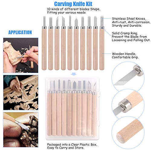 Glarks 34Pieces 3D Printer Nozzle Cleaning Removal Tool Kit, Including 0.35mm 0.4mm Cleaning Needles, Wood Carving Tools Kit, Knife Clean Up Kit, Tweezers, Scraper, Wire Cutter