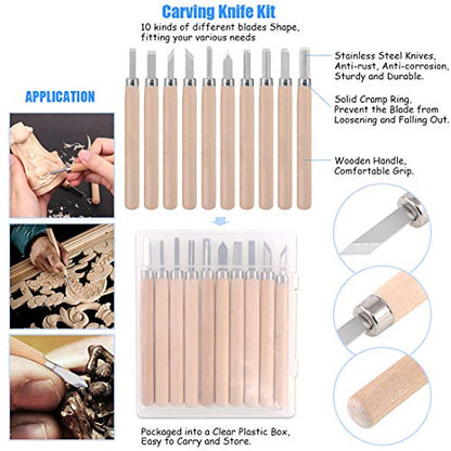 Glarks 34Pieces 3D Printer Nozzle Cleaning Removal Tool Kit, Including 0.35mm 0.4mm Cleaning Needles, Wood Carving Tools Kit, Knife Clean Up Kit, Tweezers, Scraper, Wire Cutter