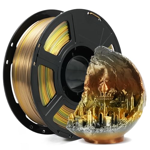 FLASHFORGE Silk PLA Filament 1.75mm Metal Rainbow, 3D Printer Filament 1kg (2.2lbs) Spool, Smooth and Silky Texture 3D Printing Filament, Dimensional Accuracy +/- 0.02mm - color: Metal Rainbow