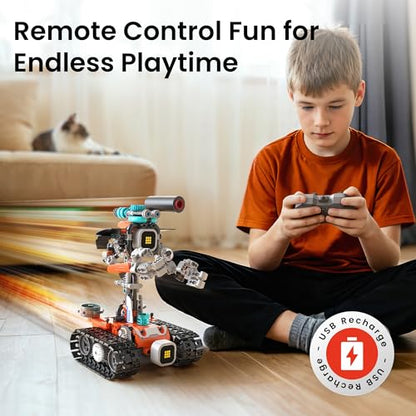 Sillbird Robot Building Kit with Remote Control STEM Gift for Boy Ages 8-14 - color: Orange