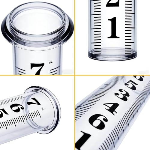 Rain Gauge Replacement Tube,Accurate 7 inch Capacity Rain Gauge Tube,Upgraded Rain Gauge Outdoors Best Rated ,Plastic Rain Meter Tube For Yard,1 Rainfall Measure Thickened Tube with 1 Clean Brush - color: Plastic Rain Gauge Tube B