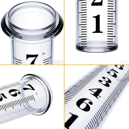 Rain Gauge Replacement Tube,Accurate 7 inch Capacity Rain Gauge Tube,Upgraded Rain Gauge Outdoors Best Rated ,Plastic Rain Meter Tube For Yard,1 Rainfall Measure Thickened Tube with 1 Clean Brush - color: Plastic Rain Gauge Tube B