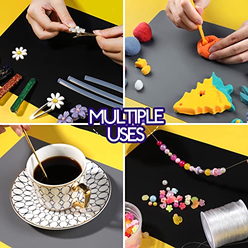 LEOBRO Silicone Mats for Resin Molds, Crafts, Play Dough Mat, Gray & Black - color: Dark Gray & Black, size: 11.7" x 8.3"