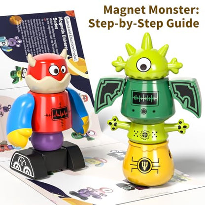Magnetic Robot Toy for Kids 3-5, 35 PCS STEM Educational Playset with Storage Box, DIY Stacking Monster Robots, Kids Creative Alien Toys Gift for Boys Girls (Christmas Birthday) - color: Monster