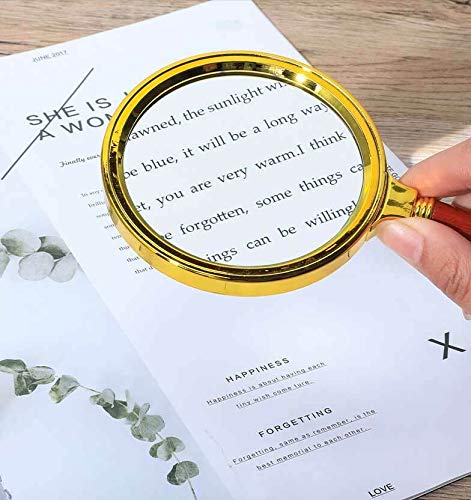 Magnifying Glass 10X Reading Magnifier Handheld 2" Glass Lens Jewelry Loupe Loop for Book and Newspaper Reading and Hobby Observation, Classroom Science