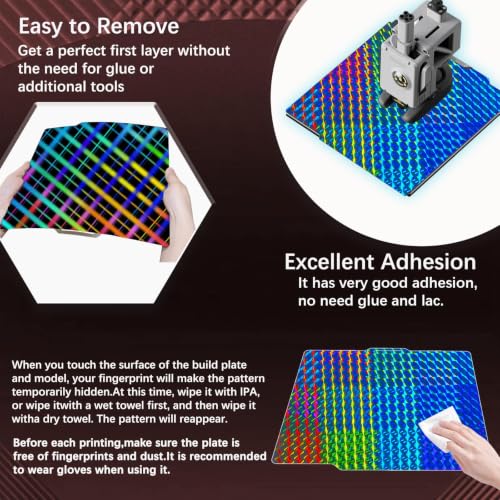 JUUPINE 257x257mm Upgraded Build Plate for Bambu Lab X2D/A1/X1C/X1/X1E/P1P/P1S/P2S 3D Printer, Smooth Phantom+Smooth Skynet Pattern Double Sided Flexible Spring Steel Plate HeatingBed Platform - color: Phantom+Skynet