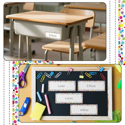 Eaasty 48 Pcs Dry Erase Magnetic Labels Reusable Magnetic Name Tag for Whiteboard Locker Fridge Classroom School Office Home(Confetti) - style: Confetti