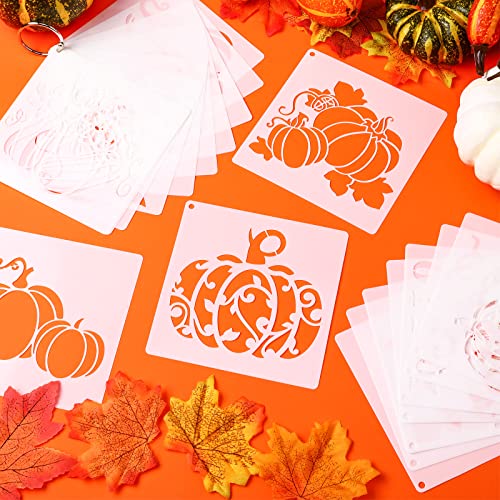 Tinlade 20 Pcs Fall Leaf Stencils Reusable Plastic Templates Leaf, Pumpkin - style: Pumpkin