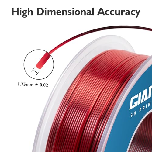 GIANTARM Silk PLA Filament 1.75mm,Dual Color PLA Red Black 1KG - color: Silk Black Red, size: 1kg