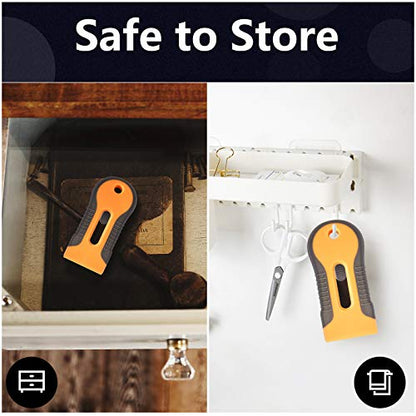 Razor Blade Scraper, 2 Pcs Plastic Retractable Razor Scraper - color: Retractable