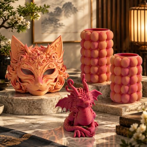 iSANMATE Matte Tri Color PLA Filament Color Change Purple Rose Red Yellow - color: Purple Rose Red Yellow