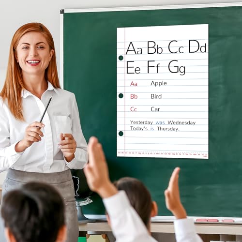 JJPRO Magnetic Dry Erase Notebook Paper 22" x 16" - Giant Handwriting Lined Paper for Classroom Whiteboard,Dry Erase Notebook for Homeschool,Teaching Supplies