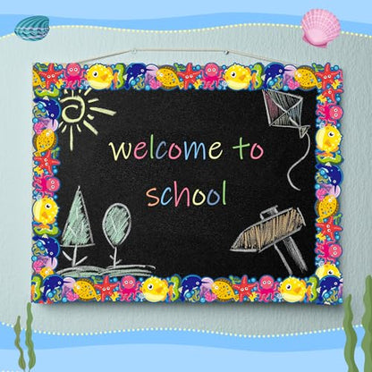 Outus 68 Feet Ocean Bulletin Board Borders - size: 2.99 Inches, style: Ocean
