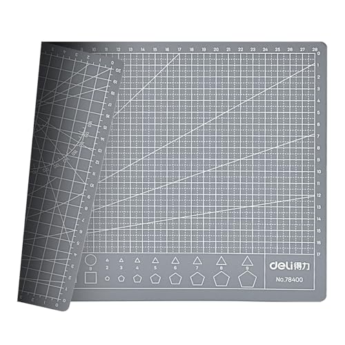 Self Healing Cutting Mat for 3D Printing Models, 12"×9" Double Sided 5-Ply Craft Cutting Board Precision Grid Angle Lines for Small Resin Parts Trimming, FDM Model Deburring