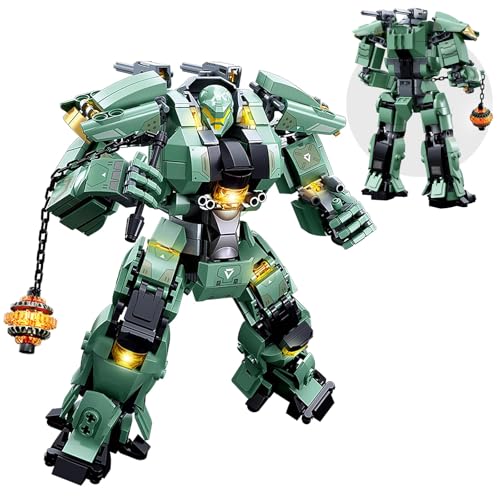 HIGH GODO Wheel Hammer Mech Robot Transforming Building Blocks Set for Adults, City Warrior Justice Hero Soldier Mech Model Building Kit, Cool Creative Robots Toys Gift for Teens, 542 Pieces