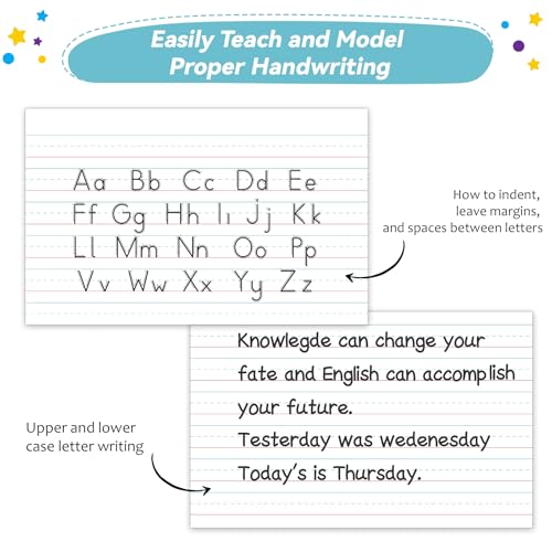 Jumbo Magnetic Handwriting Paper 21.5x17in Dry Erase Handwriting Lined Paper for Classroom Whiteboard Accessories Writing Chart Page Giant Magnet Notebook Poster Homeschool Supplies Teacher Must Have - style: Writing Line