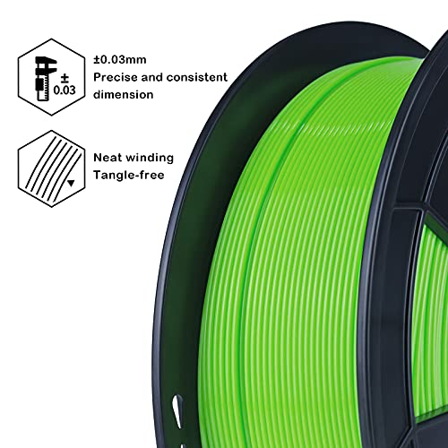 ZIRO Fluorescence PLA Filament, NOT Glow in The Dark, 1.75mm 1kg Fluo Green - color: Fluo-green