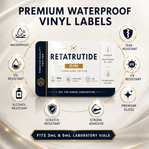 Personalized Waterproof Labels for 3mL & 5mL Laboratory Vials Bottles