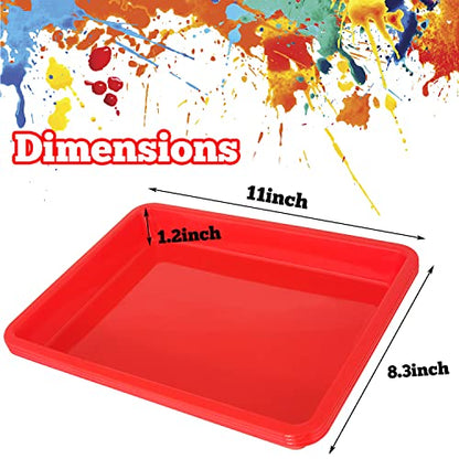 12 Pack Multicolor Activity Plastic Art Trays for Art and Crafts