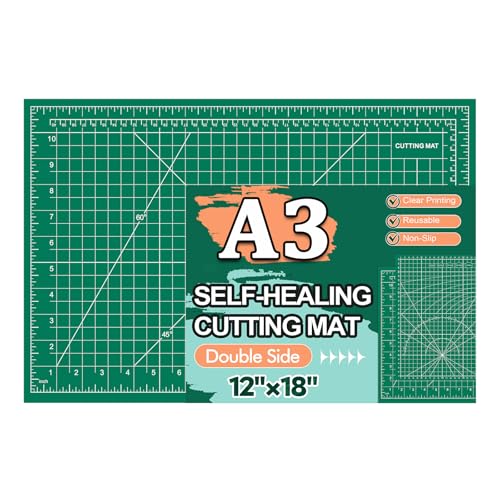 Self Healing Cutting Mat 12×18 Inch, Fabric Cutting Mats for Crafts, Double Sided Sewing Boards for Quilting Hobby Scrapbooking 5 Layers 1 Pack - style: 1 Pack