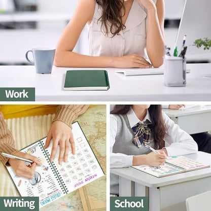 AHGXG Spiral Graph Paper Notebook, 110 Pages, A4 (8.5" x 11") - color: Green, style: A4-Graph