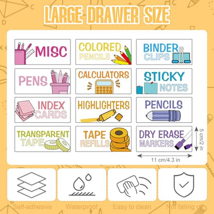 Frienda 84 Pcs 4 Sheet Classroom Toolbox Labels for Teacher,Colorful - style: Colorful