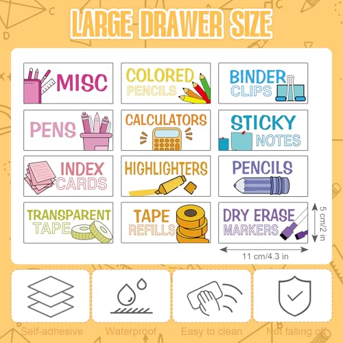 Frienda 84 Pcs 4 Sheet Classroom Toolbox Labels for Teacher,Colorful - style: Colorful
