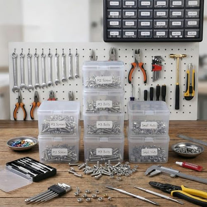 LJY 20 Clear Square Plastic Boxes, 2.6 x 2.6 x 1.4 in for Fishing Tackle - color: Clear, size: 2.6×2.6×1.4 in