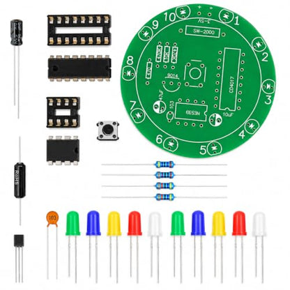 2PCS DIY Electronic Soldering Kit Training Board, DIY Lucky Wheel LED Light Soldering Practice Kit, Circuit Board Solder Project Solder Practice Kits for Electronics Beginners to Learn and Training