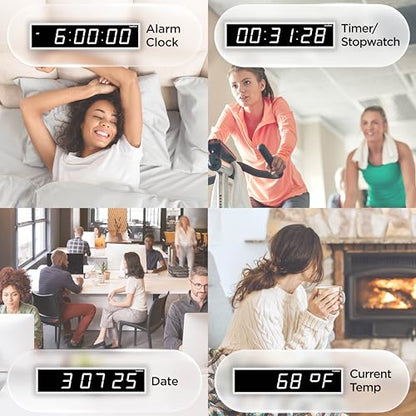 Ivation Oversized Digital Wall Clock with Large LED Display & Timer, 60" - color: White, size: 60" Inch