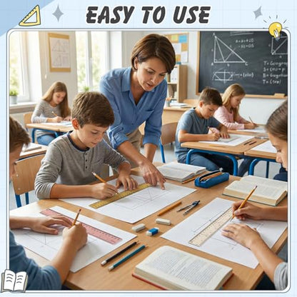 60 Pcs 12 Inch Bulk Plastic Clear Rulers, School Supplies, Bohemian - color: Bohemian
