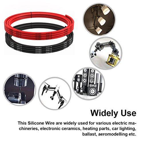 TUOFENG 18 AWG Silicone Wire Kit - 20ft (10ft Black/Red) Hook Up Cable - size: 18 AWG Silicone Wire 2 Colors 10ft Each
