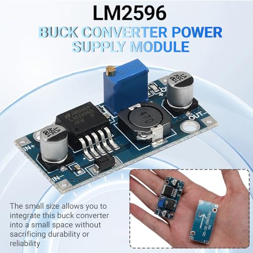 6pcs LM2596 DC-DC Buck Converter Power Module, 3.2V-35V to 1.25V-35V - size: 6 PCS