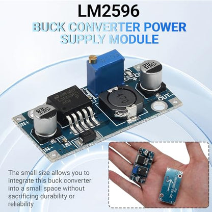 6pcs LM2596 DC-DC Buck Converter Power Module, 3.2V-35V to 1.25V-35V - size: 6 PCS
